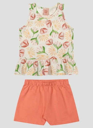 Kely Kety - Conjunto Blusa Regata e Shorts em Vermelho - KELY KETY