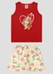 Kely Kety - Conjunto Blusa Regata e Shorts Amarelo - variação: Vermelho