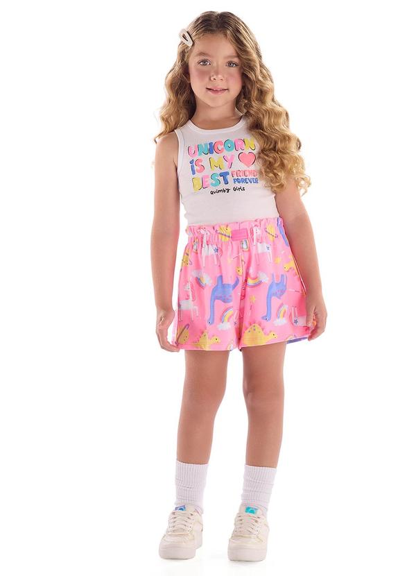 Quimby - Conjunto Blusa Ribana Short Branco