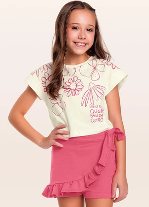 Fakini Kids - Conjunto Blusa/Rosa - FAKINI KIDS