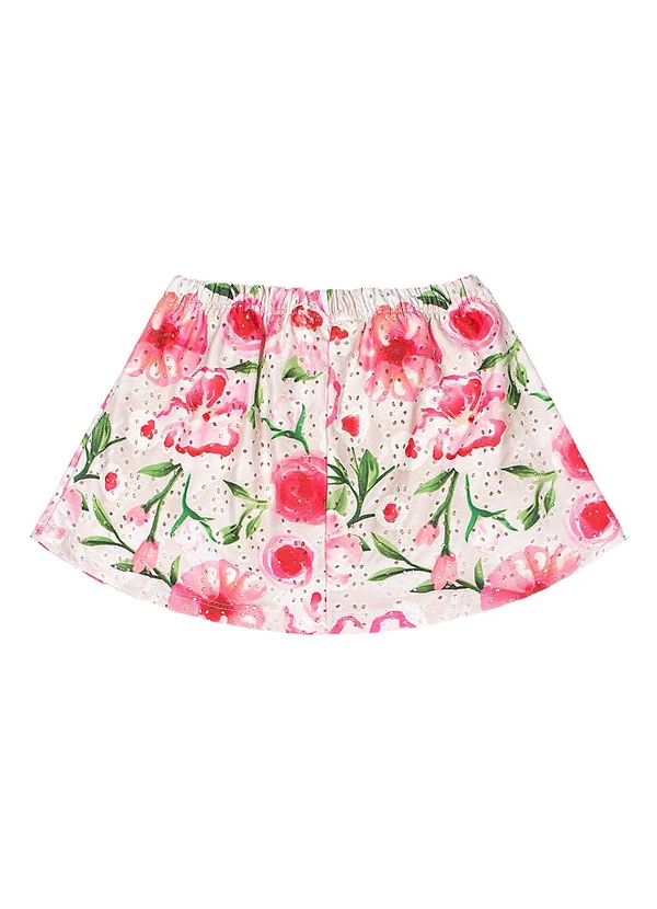 Quimby - Conjunto Blusa Saia-Short Estampado Bege 5