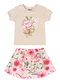 Quimby - Conjunto Blusa Saia-Short Estampado Quimby Rosa - variação:  