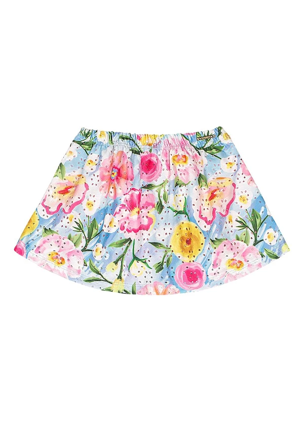 Quimby - Conjunto Blusa Saia-Short Estampado Rosa 5