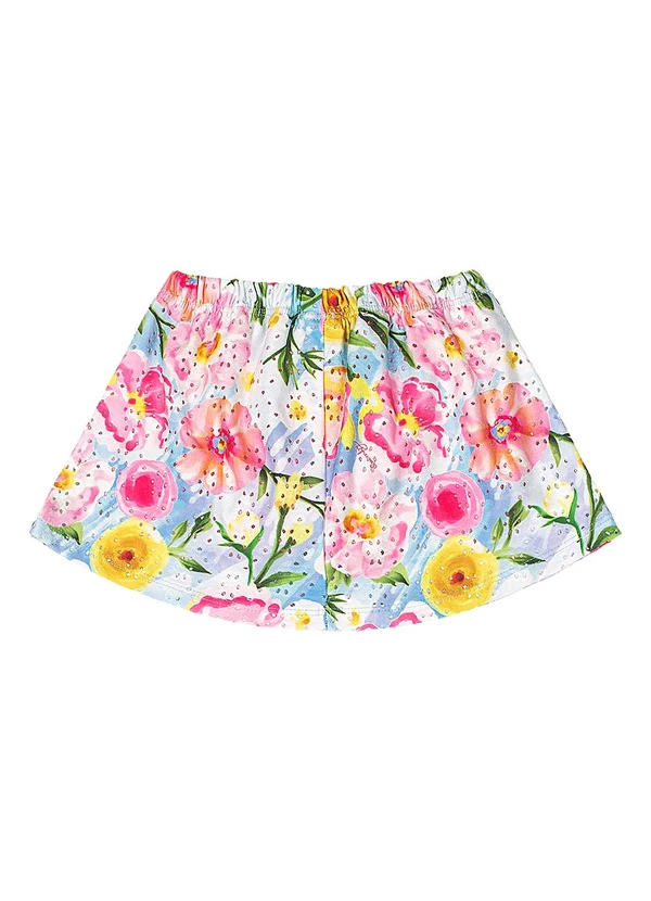 Quimby - Conjunto Blusa Saia-Short Estampado Rosa 6