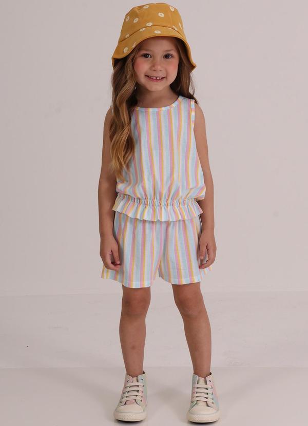 Tink Bink - Conjunto Blusa sem Manga e Short Listrado