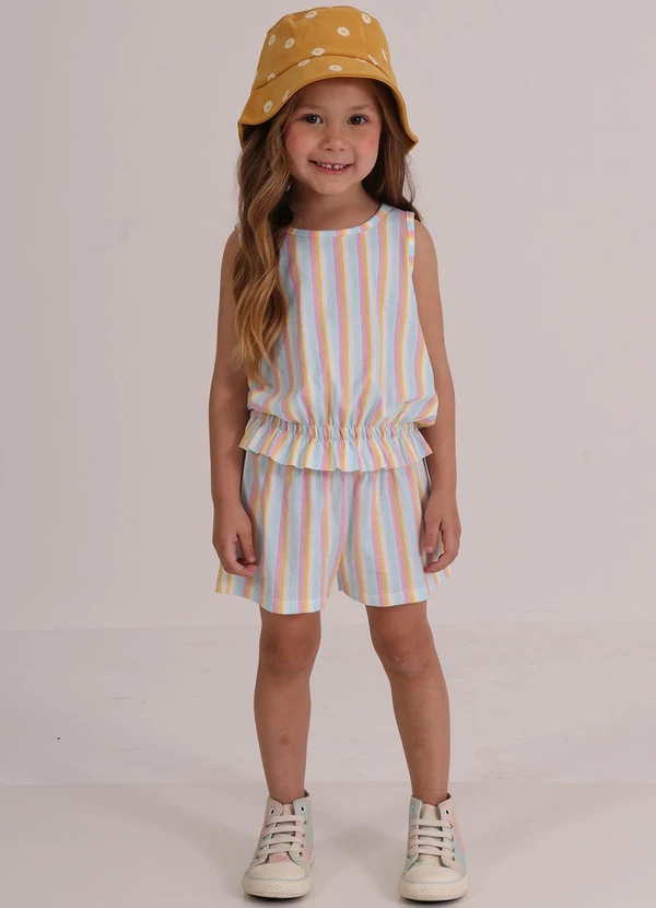 Tink Bink - Conjunto Blusa sem Manga e Short Listrado