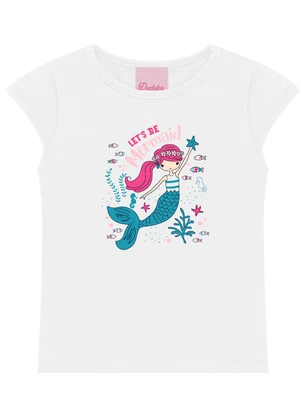Duduka - Conjunto Blusa Sereia e Short Rotativo Branco - DUDUKA