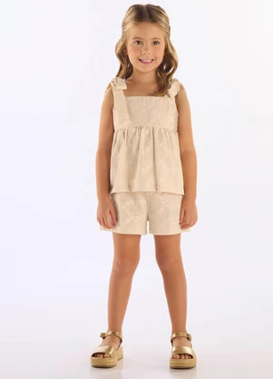 Up Baby - Conjunto Blusa Short Algodão Branco - UP BABY