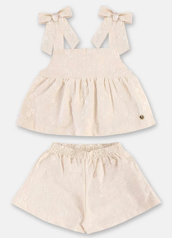 Up Baby - Conjunto Blusa Short Algodão Branco 2