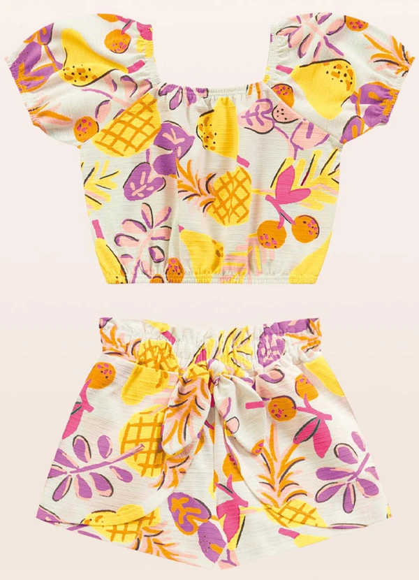 Fakini Kids - Conjunto Blusa/Short Amarelo