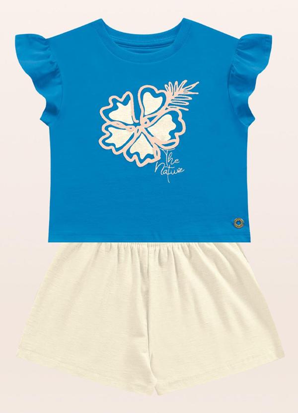 Fakini Kids - Conjunto Blusa/Short Azul
