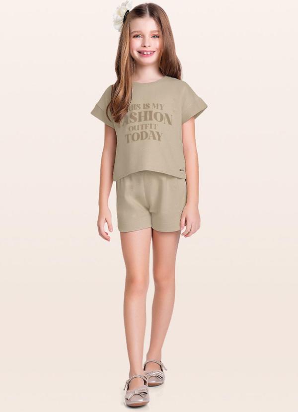 Fakini Kids - Conjunto Blusa/Short Bege 2