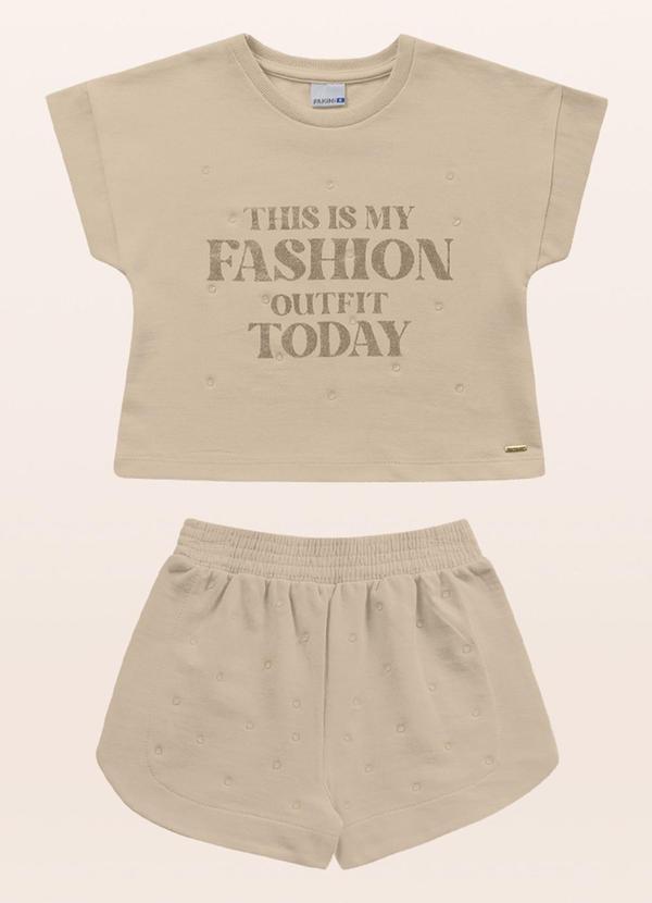Fakini Kids - Conjunto Blusa/Short Bege 4