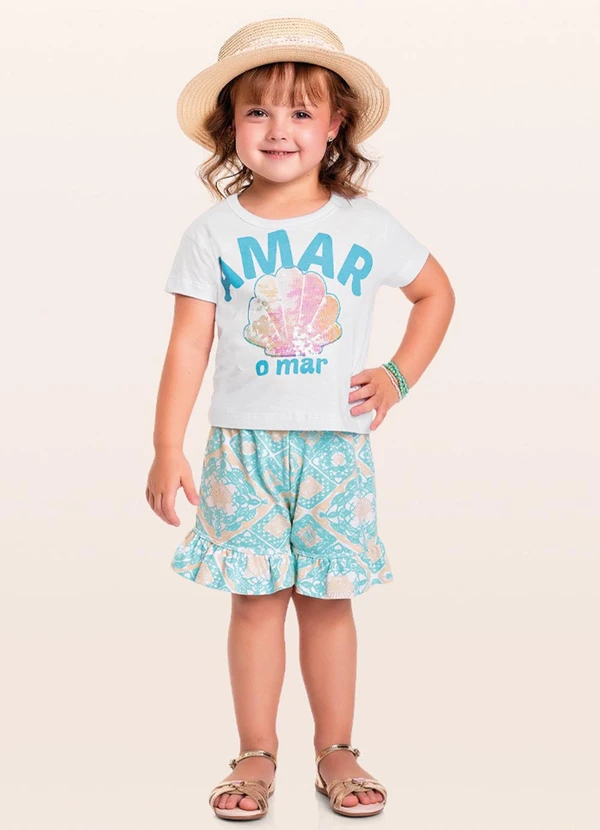 Fakini Kids - Conjunto Blusa/Short Branco