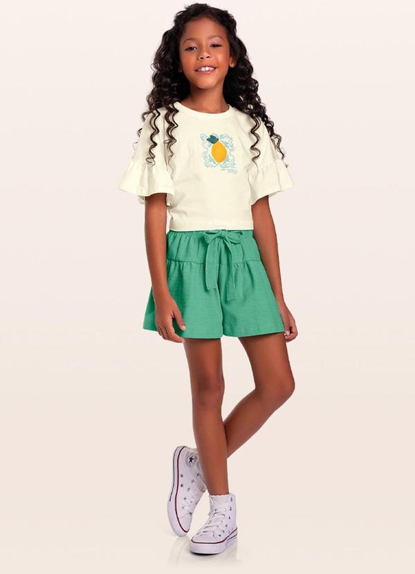 Fakini Kids - Conjunto Blusa/Short Branco