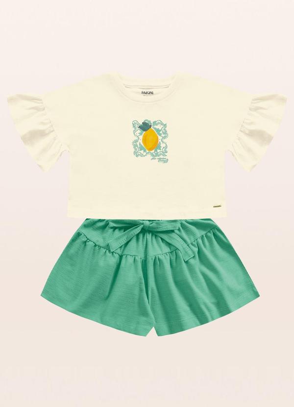 Fakini Kids - Conjunto Blusa/Short Branco 3