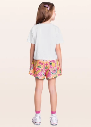 Fakini Kids - Conjunto Blusa/Short Branco - FAKINI KIDS