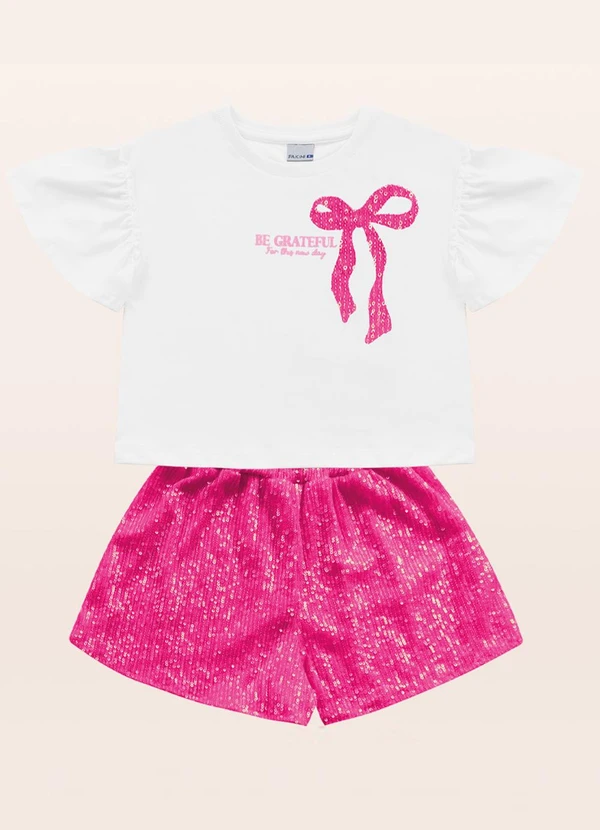 Fakini Kids - Conjunto Blusa/Short Branco