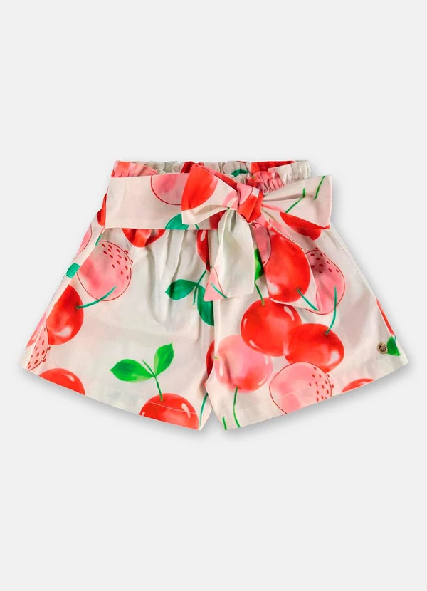 Up Baby - Conjunto Blusa Short Cereja Branco 4