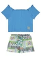 Bee Loop - Conjunto Blusa Short Estampado Roxo - variação: Azul