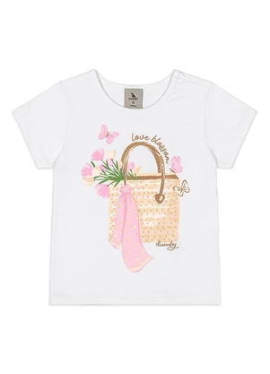 Quimby - Conjunto Blusa Short Floral Branco - QUIMBY