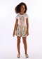 Quimby - Conjunto Blusa Short Floral Branco - variação:  