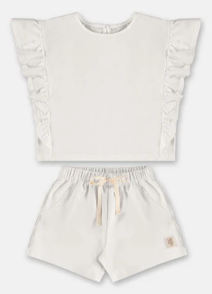 Up Baby - Conjunto Blusa Short Nature Branco - UP BABY