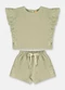Up Baby - Conjunto Blusa Short Nature Branco - variação: Verde
