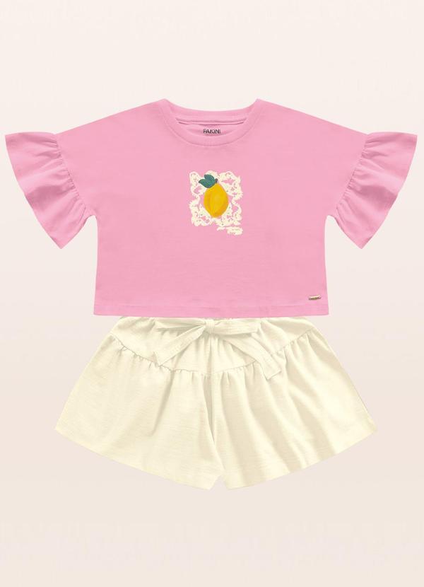 Fakini Kids - Conjunto Blusa/Short Rosa
