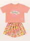 Fakini Kids - Conjunto Blusa/Short Verde - variação: Rosa