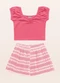 Fakini Kids - Conjunto Blusa/Short Preto - variação: Rosa