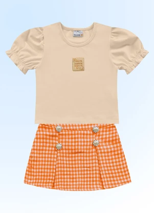 Fakini Kids - Conjunto Blusa/Short-Saia Laranja - FAKINI KIDS