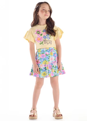 Quimby - Conjunto Blusa Short-Saia Amarelo - QUIMBY