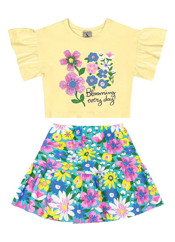 Quimby - Conjunto Blusa Short-Saia Amarelo 2