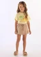 Up Baby - Conjunto Blusa Short-Saia Branco - variação: Amarelo