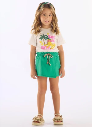 Up Baby - Conjunto Blusa Short-Saia Branco - UP BABY