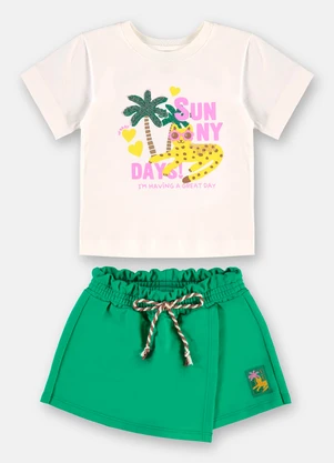 Up Baby - Conjunto Blusa Short-Saia Branco - UP BABY