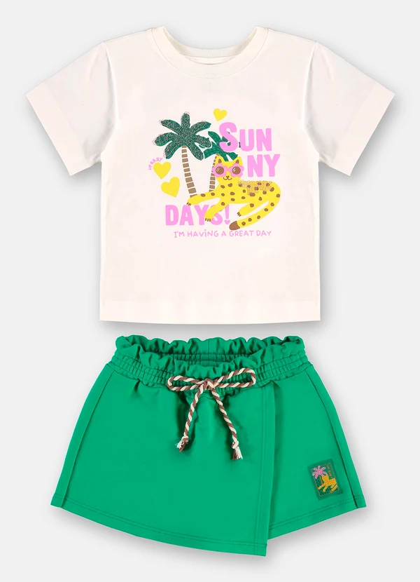 Up Baby - Conjunto Blusa Short-Saia Branco 2