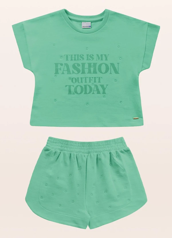 Fakini Kids - Conjunto Blusa/Short Verde