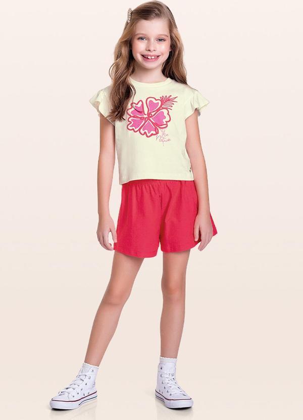 Fakini Kids - Conjunto Blusa/Short Vermelho