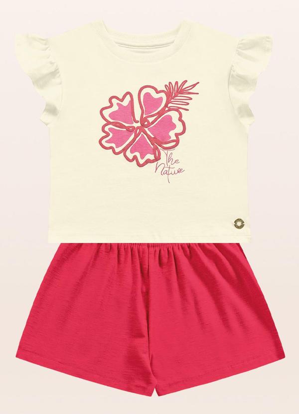 Fakini Kids - Conjunto Blusa/Short Vermelho 3