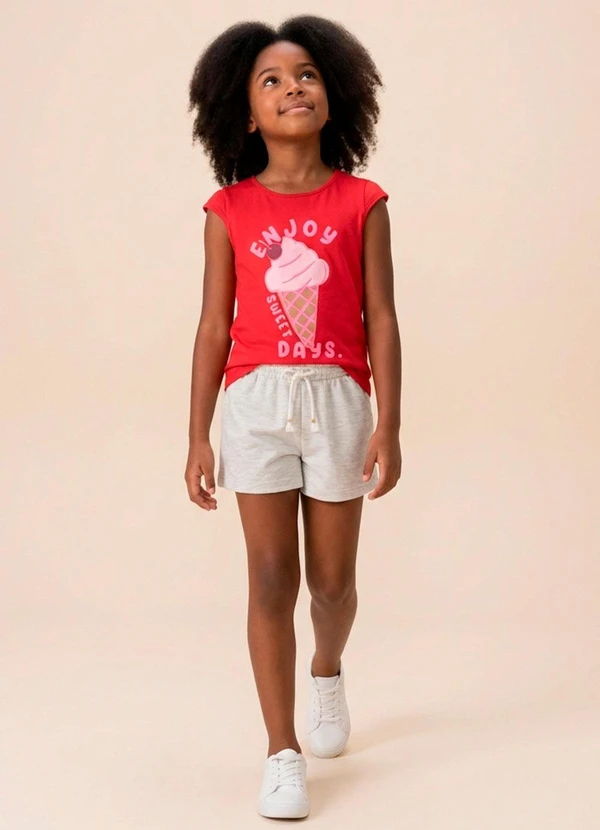 Fakini Kids - Conjunto Blusa/Short Vermelho 1