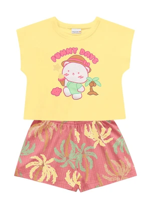 Fakini Kids - Conjunto Blusa/Shorts Amarelo - FAKINI KIDS