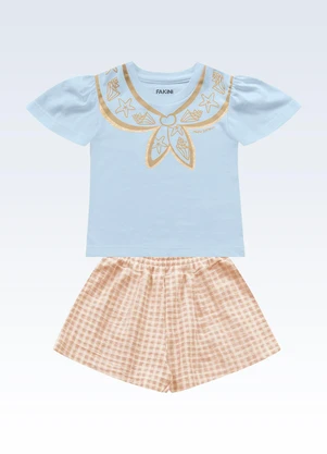 Fakini Kids - Conjunto Blusa/Shorts Azul - FAKINI KIDS