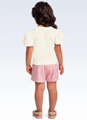 Fakini Kids - Conjunto Blusa/Shorts Bege - FAKINI KIDS