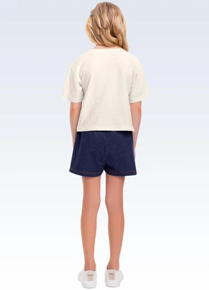 Fakini Kids - Conjunto Blusa/Shorts Bege - FAKINI KIDS