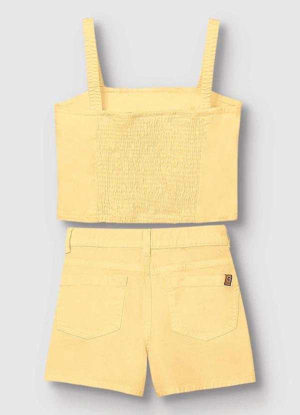 Carinhoso - Conjunto Blusa & Shorts com Laço Amarelo 2