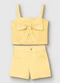 Carinhoso - Conjunto Blusa & Shorts com Laço Off White - variação: Amarelo