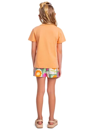 Fakini Kids - Conjunto Blusa/Shorts Laranja - FAKINI KIDS