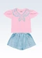 Fakini Kids - Conjunto Blusa/Shorts Bege - variação: Rosa